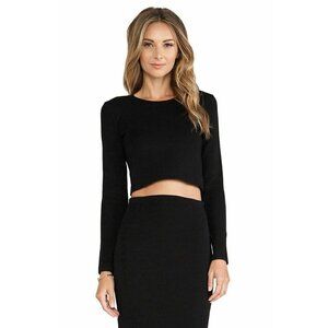 RVN Black Knit Elegant Basic Long Sleeve Top L